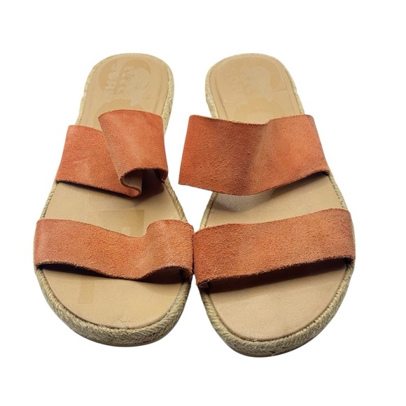 Sorel Shoes - Sorel Ella II Slide Sandals Women's Size 8.5 Beige Orange Flats Leather